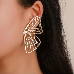 Gold Butterfly Wing Earrings